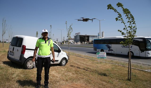 Dron Destekli Trafik Denetimi Yapıldı