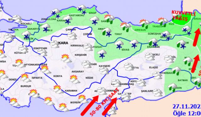 27 ile "sarı" ve "turuncu" uyarı: Fırtına ve yağışa dikkat