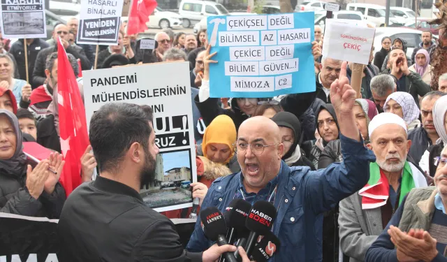 Orta hasarlı bina mağdurları basın açıklaması yaptı