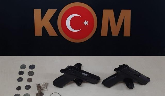 Burdur'da tarihi eser ve ruhsatsız silah bulunduran 4 kişi hakkında işlem yapıldı