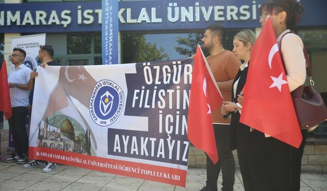 Kahramanmaraş'ta üniversite öğrencileri ve akademisyenlerden Filistin'e destek eylemi