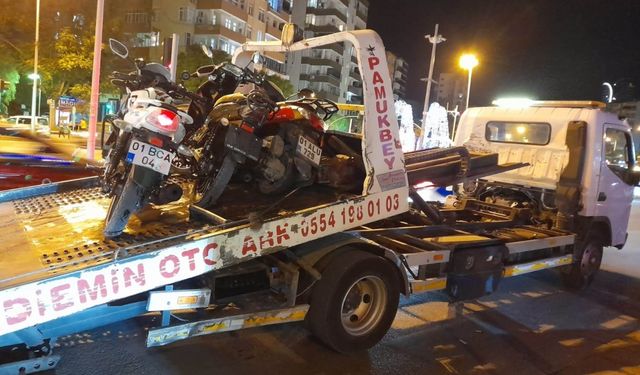 Adana'da denetimlerde 18 motosiklet trafikten men edildi