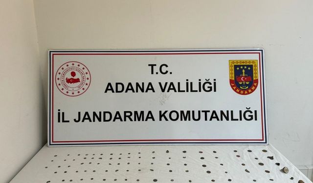 Adana'da 100 sikke ve 5 obje ele geçirildi