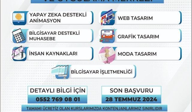 Akdeniz’de Proje Eğitim ve Uygulama Merkezinde kurslar başlıyor