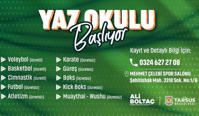 Tarsus’ta ’Yaz Okulu’ kursları başladı