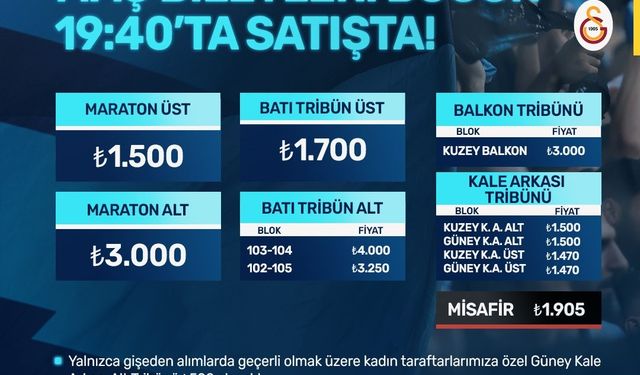 Adana Demirspor - Galatasaray  maçının biletleri satışa çıktı