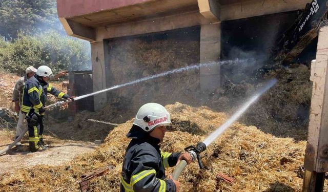 Defne’de samanlıkta çıkan yangın eve sıçramadan söndürüldü