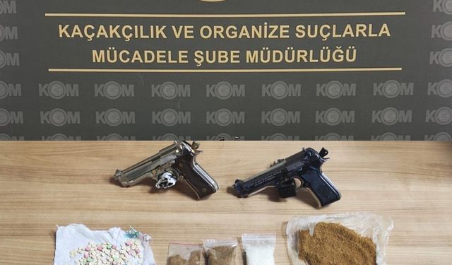 Tabanca ve uyuşturucularla yakalanan şüpheli tutuklandı