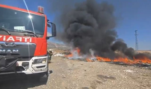 Kahramanmaraş’ta lastik yangını