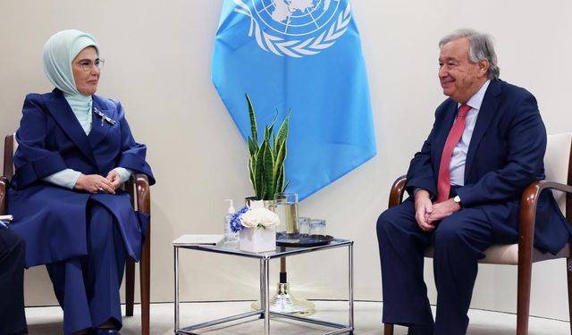 Emine Erdoğan, BM Genel Sekreteri Guterres'le görüştü