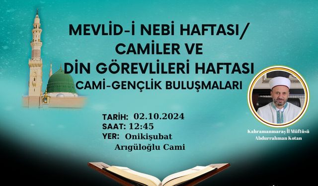 Müftü Kotan, Arıgüloğlu Camii’nde Gençler ile Buluşacak