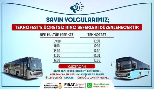 Büyükşehir’den TEKNOFEST’e Ücretsiz Ring Seferi