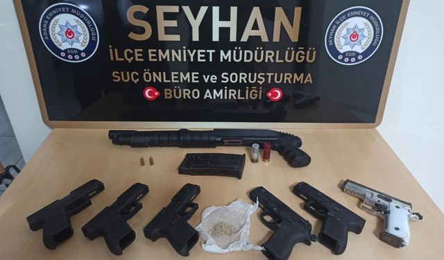 Adana'da evinde 7 silah ve uyuşturucu bulunan çocuk tutuklandı