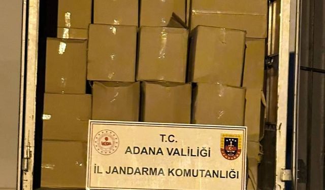 Adana'da 2 milyon 475 bin bandrolsüz makaron ele geçirildi