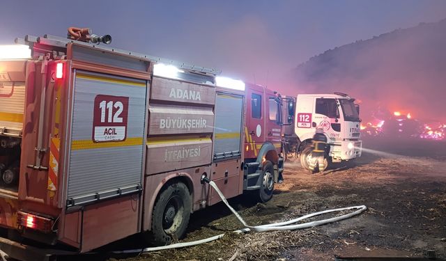 Adana'da fabrika bahçesinde çıkan yangın söndürüldü