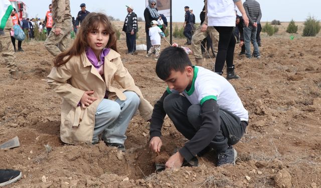 Burdur'da bin 600 fidan toprakla buluşturuldu