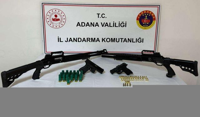 Adana'da ruhsatsız 4 silah ele geçirildi