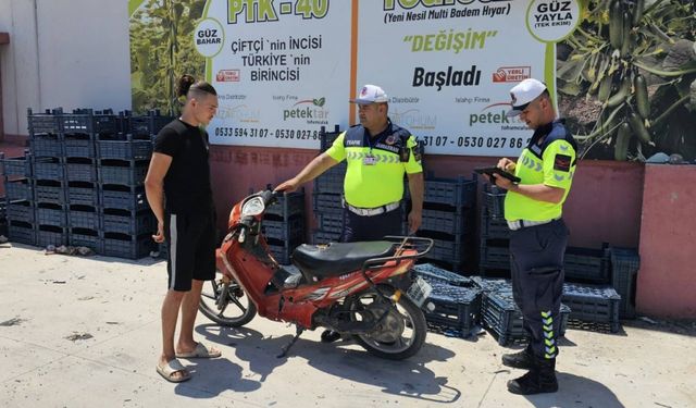 Finike'de 28 motosiklet trafikten men edildi