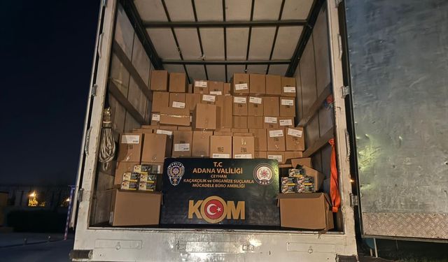 Adana'da 7 milyon makaron ele geçirildi