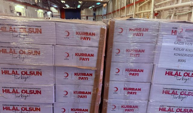 Gazze'ye ulaştırılacak insani yardım malzemeleri 'İyilik Gemisi'ne yüklendi