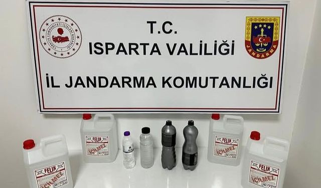 Isparta’da kaçak içki operasyonunda 2 şüpheli hakkında işlem başlatıldı