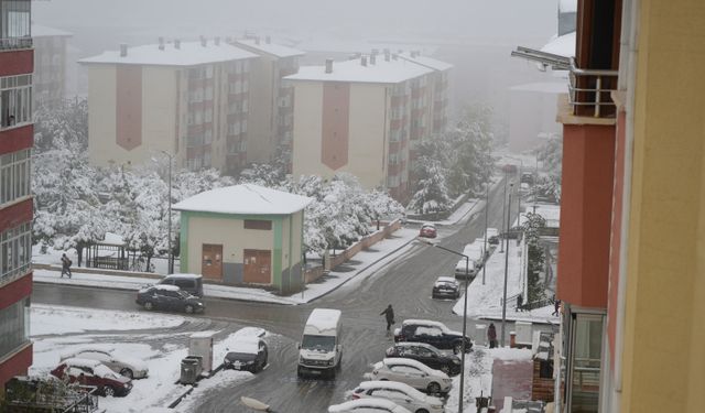Erzurum'a ekim ayında kar yağdı