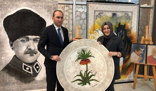 Afşin’de Halı Temalı Resim Sergisi Açıldı