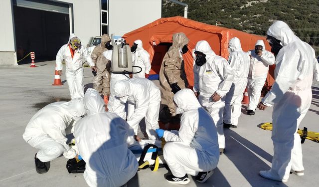 Burdur'da KBRN ve yangın tatbikatı yapıldı