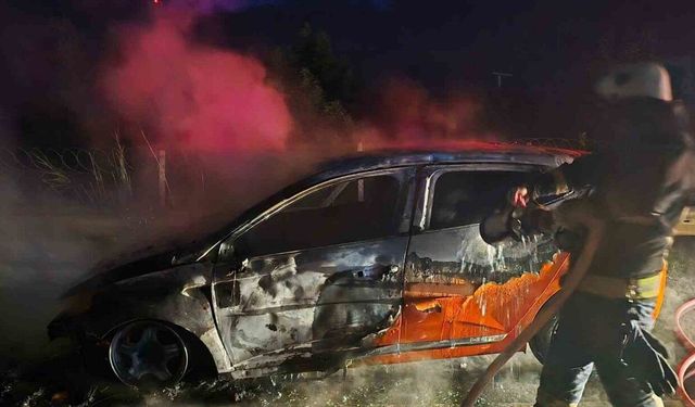 Manavgat’ta seyir halindeki araç alev alev yandı