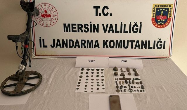 Mersin'de tarihi eser operasyonu, çeşitli objeler ele geçirildi