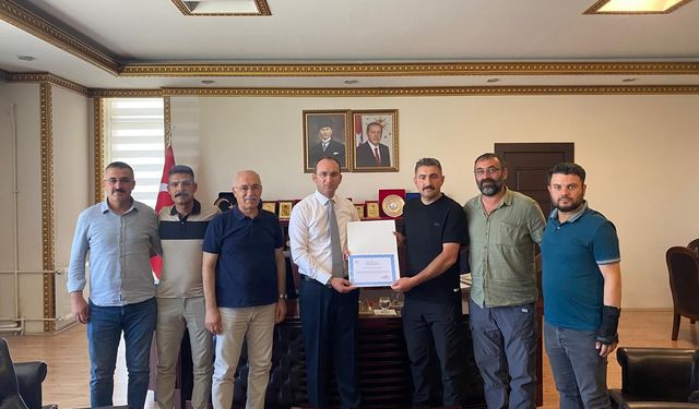 Kaymakam Sarıdoğan’dan Afşin Avcılar ve Atıcılar Derneği’ne Teşekkür Belgesi