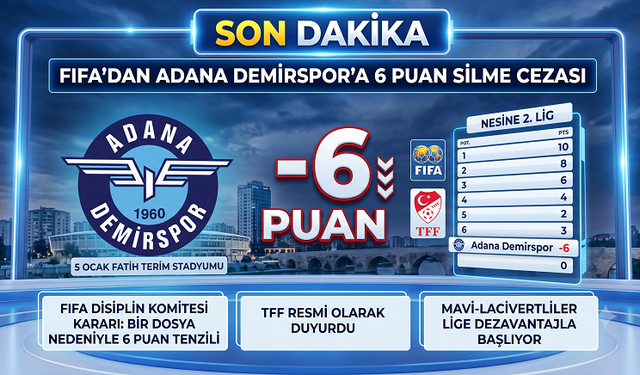 FIFA'dan Adana Demirspor'a 6 Puan Silme Cezası