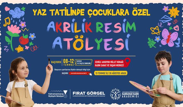 Büyükşehir’den Çocuklara Yaz Hediyesi; Akrilik Resim Atölyesi Başlıyor