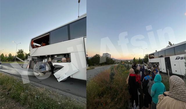 İstanbul-Afşin Seferini Yapan Otobüse Biçerdöver Çarptı