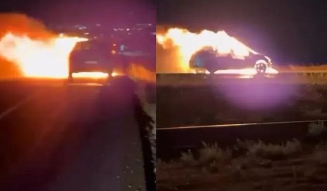 Seyir Halindeki Otomobil Alev Aldı