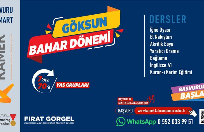 Göksun’da KAMEK Kurslarına Kayıtlar Başladı!