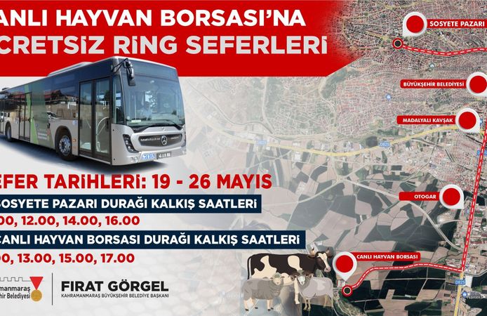 Canlı Hayvan Borsası’na Ücretsiz Ring Seferleri Başlıyor