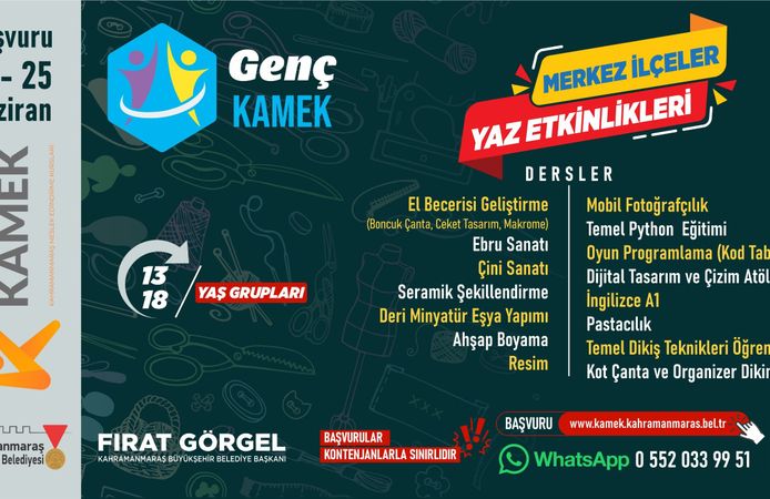 Genç KAMEK Kurslarında Kayıt Zamanı; Başvurular Başladı