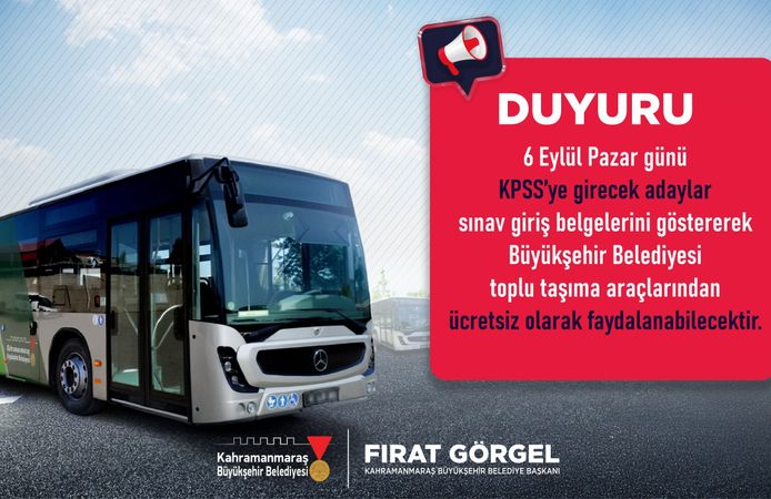 Büyükşehir’den KPSS Adaylarına Ücretsiz Ulaşım Desteği