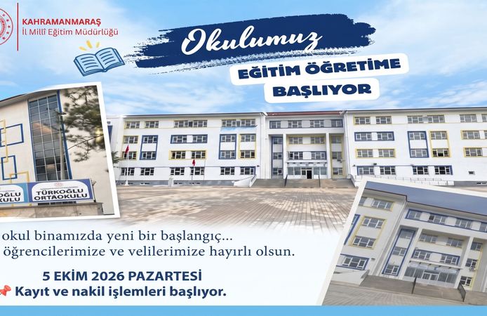 Kahramanmaraş TOKİ 3. Etap Türkoğlu Okulu'nda kayıt ve nakil dönemi başlıyor