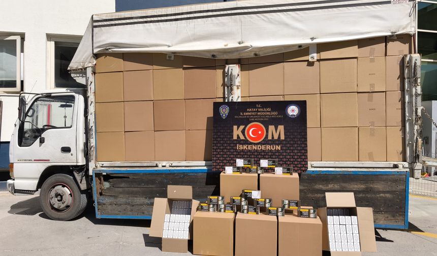 Hatay'da 2 milyon 760 bin makaron ele geçirildi