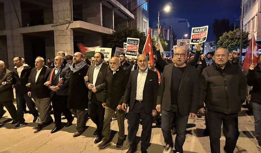 Hatay'da Filistin'e destek yürüyüşü düzenlendi
