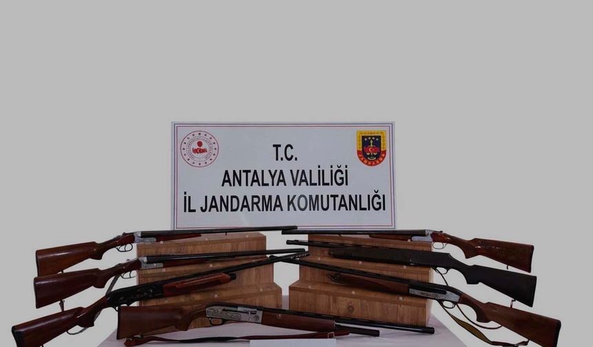 Kaş'ta 7 ruhsatsız av tüfeği ele geçirildi