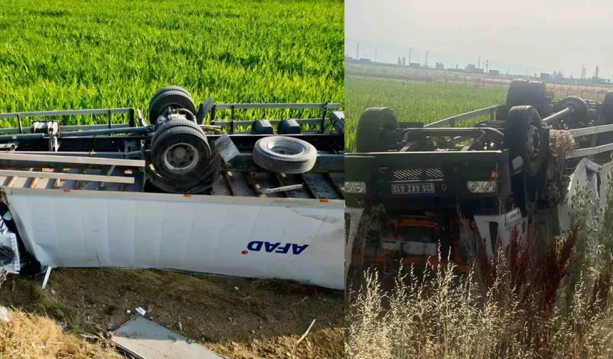 Kahramanmaraş’tan Yola Çıkan AFAD Tırı Devrildi: 2 Kişi Yaralandı