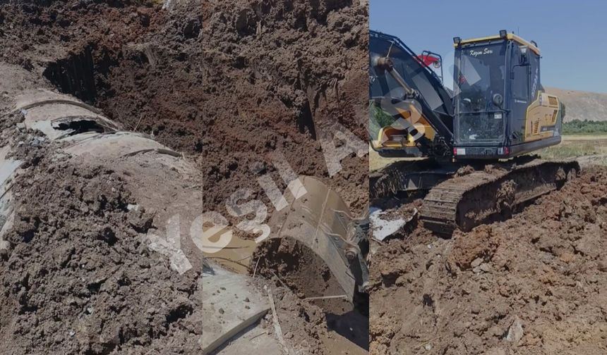 Patlayan Boru Hattında Onarım Çalışmaları Başladı