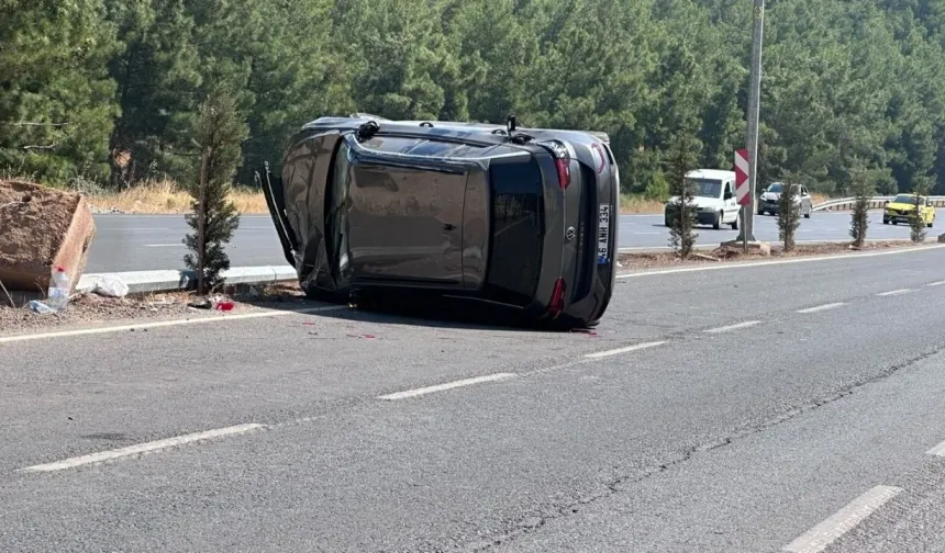 Otomobil Takla Attı, Sürücü Yaralandı