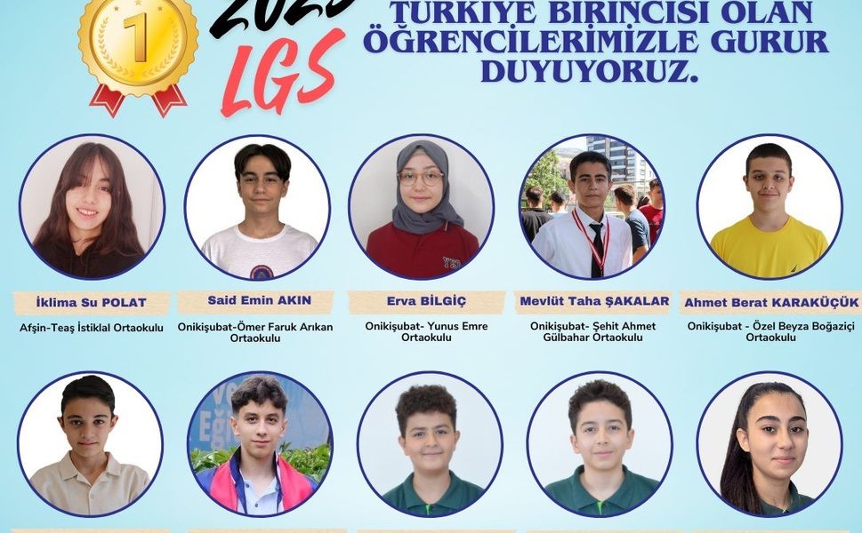 Kahramanmaraş’ta LGS’de büyük başarı: 10 öğrenci 500 tam puan aldı