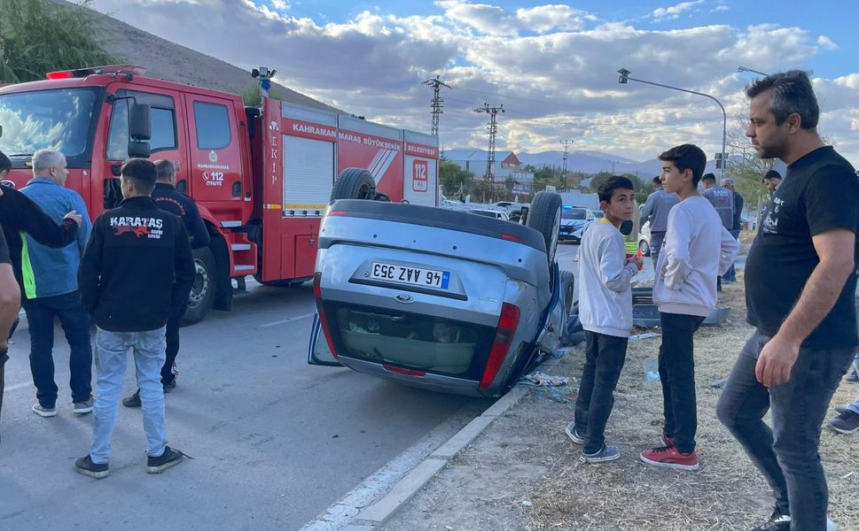 Afşin’de Otomobil Takla Attı: 2 Yaralı