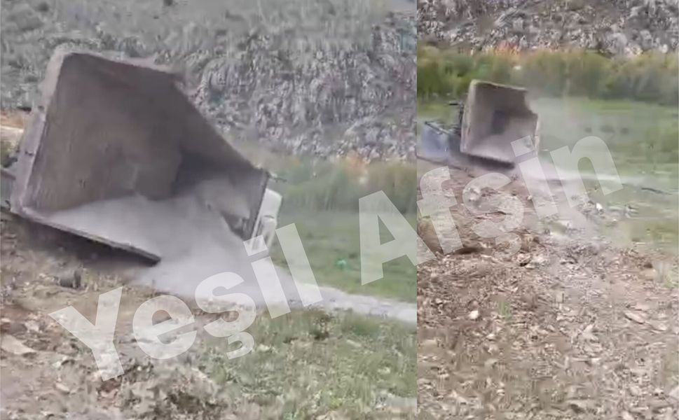 Afşin’de Freni Patlayan Hafriyat Kamyonu Devrildi