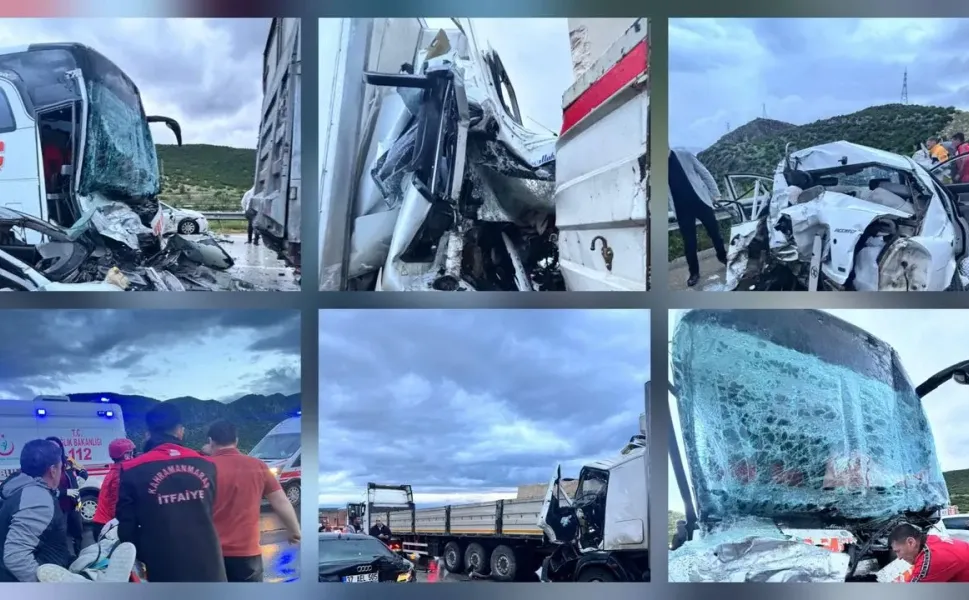 Kahramanmaraş’ta Zincirleme Kaza: 13 araç karıştı, 5 yaralı